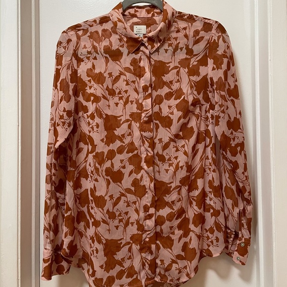 A New Day Floral Abstract Sheer Tunic - Picture 1 of 7
